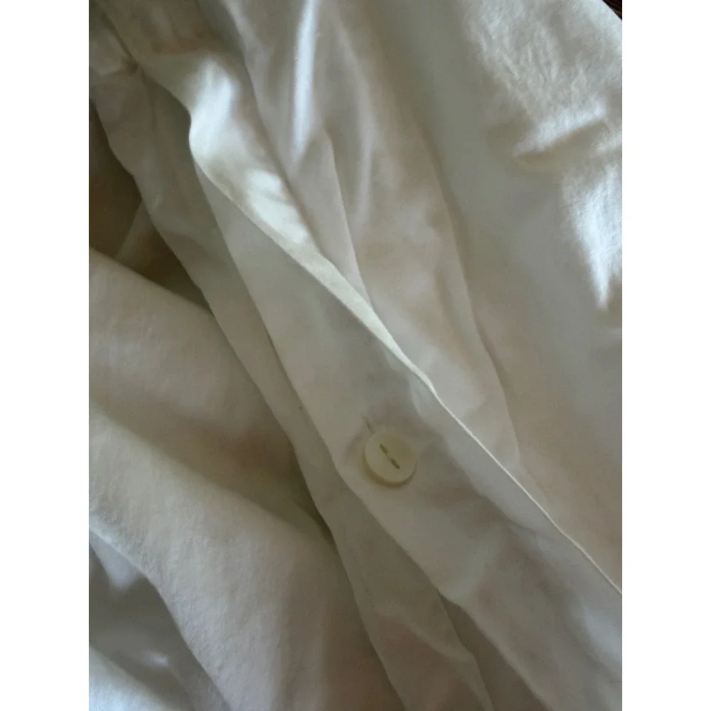 Design Within Reach Duvet Cover Full/Queen White Cotton Sateen Made in Italy